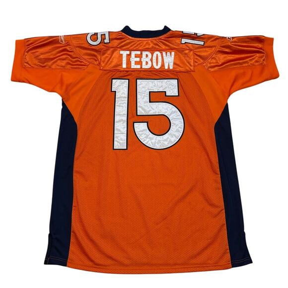 Denver Broncos Tim Tebow #15 Football Jersey Orange Size 54 2XL Reebok - Picture 1 of 9